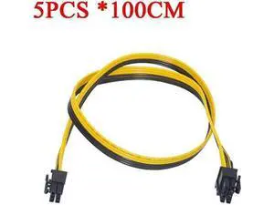 5 Pack 100cm PCI-E 6Pin to 8Pin (6+2Pin) GPU Power Extension Cable, 18AWG Heavy Duty Wire, Mining Rig Special Graphics Card Power Cord 5 Pack 100cm PCI-E 6Pin to 8Pin (6+2Pin) GPU Power Extension Cable, 18AWG Heavy Duty Wire, Mining Rig Special Graphics Card Power Cord