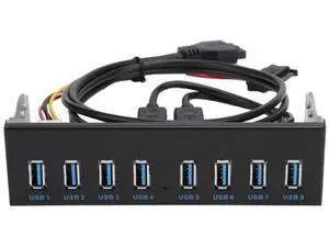 8-Port USB 3.0 Front Panel Hub, 19Pin Motherboard Header to 8 USB 3.0 Ports Optical Drive Bay Expansion Adapter for Desktop PC Chassis 8-Port USB 3.0 Front Panel Hub, 19Pin Motherboard Header to 8 USB 3.0 Ports Optical Drive Bay Expansion Adapter for Desktop PC Chassis