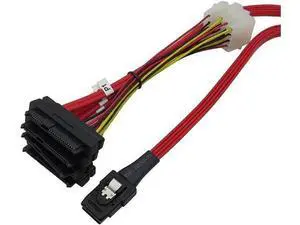 Internal Mini SAS SFF-8087 36Pin 4i to 4×SFF-8482 29Pin SAS Hard Drive Cable with 4×4Pin SATA Power, 10cm Short Red Server Storage Cable Internal Mini SAS SFF-8087 36Pin 4i to 4×SFF-8482 29Pin SAS Hard Drive Cable with 4×4Pin SATA Power, 10cm Short Red Server Storage Cable
