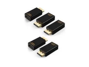 Active DisplayPort to HDMI Adapter 5 Pack, 1080P Gold Plated DP to HDMI Adapter (Male to Female) 1.3V, Uni-Directional Display Port to HDMI Adapter Active DisplayPort to HDMI Adapter 5 Pack, 1080P Gold Plated DP to HDMI Adapter (Male to Female) 1.3V, Uni-Directional Display Port to HDMI Adapter