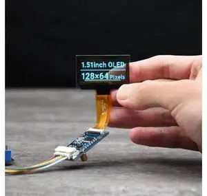 1.51inch Transparent OLED 128×64 Resolution Compatible with Raspberry Pi 4B/3B+/3A+ Embedded Independent Driver Chip SPI/I2C Interfaces Light Blue Color Display 1.51inch Transparent OLED 128×64 Resolution Compatible with Raspberry Pi 4B/3B+/3A+ Embedded Independent Driver Chip SPI/I2C Interfaces Light Blue Color Display