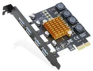 USB 3.0 PCIe Card 4-Port PCI Express x1 to USB 3.0 Expansion Adapter Internal USB3 HUB on PC for Win 11/10 (No Additional Power Required) USB 3.0 PCIe Card 4-Port PCI Express x1 to USB 3.0 Expansion Adapter Internal USB3 HUB on PC for Win 11/10 (No Additional Power Required)