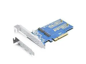 Dual M.2 NVMe SSD PCIe 3.0 X8 Adapter Card, Supports M Key 2230/2242/2260/2280, Requires Motherboard BIOS Bifurcation, 32Gbps High Speed, Plug & Play Dual M.2 NVMe SSD PCIe 3.0 X8 Adapter Card, Supports M Key 2230/2242/2260/2280, Requires Motherboard BIOS Bifurcation, 32Gbps High Speed, Plug & Play