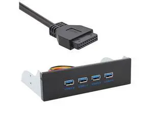CY USB 3.0 HUB 4 Ports Front Panel to Motherboard 20Pin Adapter with SATA Power Cable for 5.25" CD-ROM Bay CY USB 3.0 HUB 4 Ports Front Panel to Motherboard 20Pin Adapter with SATA Power Cable for 5.25" CD-ROM Bay