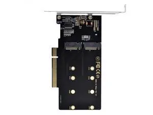 Dual M.2 to PCIe 3.0 X8 Adapter, Dual NVME/AHCI SSD to PCI Express Expansion Card Adapter with 12cm Slot Bracket Dual M.2 to PCIe 3.0 X8 Adapter, Dual NVME/AHCI SSD to PCI Express Expansion Card Adapter with 12cm Slot Bracket