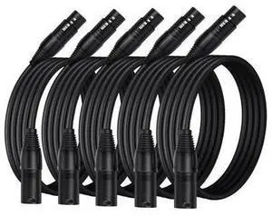 5pcs Short XLR to XLR Cable 3FT, Microphone Cable Male to Female Balanced 3 PIN Compatible with Shure SM Microphone, Behringer, Speaker Systems, Radio Station, PA, Black 5pcs Short XLR to XLR Cable 3FT, Microphone Cable Male to Female Balanced 3 PIN Compatible with Shure SM Microphone, Behringer, Speaker Systems, Radio Station, PA, Black