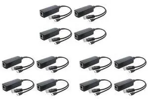 12-Pack 5V Poe Splitter, 48V To 5V 2.4A Adapter With Micro-USB Plug, For IP Camera,Tablets,For Raspberry Pi And More 12-Pack 5V Poe Splitter, 48V To 5V 2.4A Adapter With Micro-USB Plug, For IP Camera,Tablets,For Raspberry Pi And More