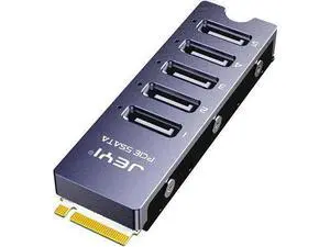 NVMe M.2 to Sata Adapter with Heatsink, Internal 5 Port Non-RAID SATA III 6GB/s M.2 NVMe Adapter Card for NAS Server Desktop PC Support SSD and HDD NVMe M.2 to Sata Adapter with Heatsink, Internal 5 Port Non-RAID SATA III 6GB/s M.2 NVMe Adapter Card for NAS Server Desktop PC Support SSD and HDD