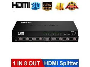 1x8 8 Ports HDMI Powered Splitter for Full HD 4Kx2K 1080P ; 3D Support (One Input To Eight Outputs) 1x8 8 Ports HDMI Powered Splitter for Full HD 4Kx2K 1080P ; 3D Support (One Input To Eight Outputs)
