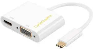 [2 Pack USB C to VGA and HDMI Adapter, USB C to VGA Adapter for Monitor Compatible with iPhone 15 Plus/15 Pro Max, MacBook Pro, iPad Pro 2020, Yoga 910, Surface Pro, Pixel [2 Pack USB C to VGA and HDMI Adapter, USB C to VGA Adapter for Monitor Compatible with iPhone 15 Plus/15 Pro Max, MacBook Pro, iPad Pro 2020, Yoga 910, Surface Pro, Pixel