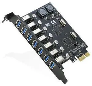 USB 3.0 PCI-e Expansion Card 7Port, PCI-e x1 to USB 3.0 HUB Adapter 5Gbps (No Power Need) USB 3.0 PCI-e Expansion Card 7Port, PCI-e x1 to USB 3.0 HUB Adapter 5Gbps (No Power Need)