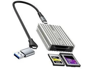 CF Express Card Reader CFexpress Type B and Type A to USB C 3.2 Gen 2 10Gbps 2in1 Memory Card Adapter CF Express Card Reader CFexpress Type B and Type A to USB C 3.2 Gen 2 10Gbps 2in1 Memory Card Adapter