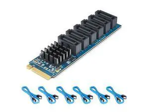 M.2 (M Key) to 6xSATA Adapter, with 6 SATA Cables, SATA3.0, NO-Riad, for Desktop PC Support SSD and HDD M.2 (M Key) to 6xSATA Adapter, with 6 SATA Cables, SATA3.0, NO-Riad, for Desktop PC Support SSD and HDD