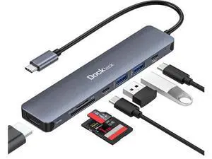 USB C Hub, 7 in 1 Multiport USB C Adapter with 4K HDMI, 100W PD, 5 Gbps USB-C, 2 USB-A Data Ports, SD/TF Card Reader for MacBook Pro/Air, iPad Pro, Surface Pro, Steam Deck, XPS, HP USB C Hub, 7 in 1 Multiport USB C Adapter with 4K HDMI, 100W PD, 5 Gbps USB-C, 2 USB-A Data Ports, SD/TF Card Reader for MacBook Pro/Air, iPad Pro, Surface Pro, Steam Deck, XPS, HP