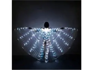 LED Lights Belly Dance Isis Wings, Bellydance Glow Angel dance Wings with Telescopic Sticks Flexible Rods for Adults and Child LED Lights Belly Dance Isis Wings, Bellydance Glow Angel dance Wings with Telescopic Sticks Flexible Rods for Adults and Child