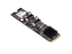 M.2 NVME NGFF M-Key 1 to 2 USB 3.1 Type-E Front Panel Socket Mainboard Header Extension Adapter M.2 NVME NGFF M-Key 1 to 2 USB 3.1 Type-E Front Panel Socket Mainboard Header Extension Adapter