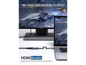USB C to HDMI Adapter 8K@60Hz, Type C (Thunderbolt 3/4) to HDMI Converter 4K@120Hz Compatible with MacBook Pro, MacBook Air, iPad Pro/Air, Pixelbook, XPS, Surface Pro and More USB C to HDMI Adapter 8K@60Hz, Type C (Thunderbolt 3/4) to HDMI Converter 4K@120Hz Compatible with MacBook Pro, MacBook Air, iPad Pro/Air, Pixelbook, XPS, Surface Pro and More