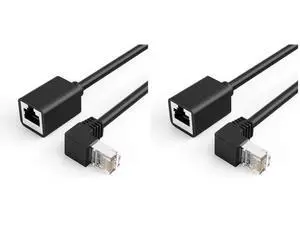 CAT6 Ethernet Extension Cable, Shielded 8P8C Ethernet Patch Cable,Up Angled Support Bandwidth Up to 250mhz,1.6ft/0.5m,Black (Pack of 2) CAT6 Ethernet Extension Cable, Shielded 8P8C Ethernet Patch Cable,Up Angled Support Bandwidth Up to 250mhz,1.6ft/0.5m,Black (Pack of 2)