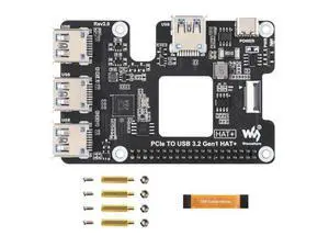 PCIe to USB 3.2 Gen1 HAT for Raspberry Pi 5, PCIe to USB HUB, 4X High Speed USB Ports, No Driver Required, Plug and Play, HAT + Standard PCIe to USB 3.2 Gen1 HAT for Raspberry Pi 5, PCIe to USB HUB, 4X High Speed USB Ports, No Driver Required, Plug and Play, HAT + Standard