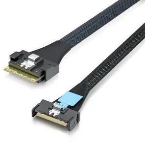 PCIe4.0 SlimSAS to MCIO Cable, SFF-8654 to SFF-TA-1016 8i Certified, Mini Cool Edge HD Connector, 85-ohm Enterprise Server Cable for Storage Array/Data Center, 0.75~0.8m(2.46~2.62ft) PCIe4.0 SlimSAS to MCIO Cable, SFF-8654 to SFF-TA-1016 8i Certified, Mini Cool Edge HD Connector, 85-ohm Enterprise Server Cable for Storage Array/Data Center, 0.75~0.8m(2.46~2.62ft)