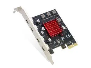 USB C PCIe Card, PCIe x1 to 4Ports USB 3.2 Gen1 Type-C Expansion Adapter (No Additional Power Required) USB C PCIe Card, PCIe x1 to 4Ports USB 3.2 Gen1 Type-C Expansion Adapter (No Additional Power Required)