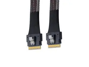 CY SFF-8654 8i 74pin Host Male to SFF-8654 74Pin Male PCI-E Slimline SAS 4.0 Target Cable 50cm CY SFF-8654 8i 74pin Host Male to SFF-8654 74Pin Male PCI-E Slimline SAS 4.0 Target Cable 50cm