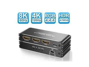 HDMI Splitter 1 in 2 Out -ESTONE 1x2 HDMI Display Duplicate/Mirror - Powered Splitter 4K 120Hz, 8K @ 60Hz (One Input To Two Outputs) - 1 Source to 2 Identical Displays HDMI Splitter 1 in 2 Out -ESTONE 1x2 HDMI Display Duplicate/Mirror - Powered Splitter 4K 120Hz, 8K @ 60Hz (One Input To Two Outputs) - 1 Source to 2 Identical Displays