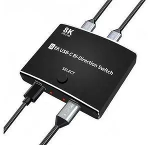 USBC KVM Switch 2 in 1 Out 1 in 2 Out 8K60HZ Bidirectional Interconvertible Compatible Computer Host Laptop Mac Cell Phone External TYPEC Monitor TV Projector Selector Switch Box USBC KVM Switch 2 in 1 Out 1 in 2 Out 8K60HZ Bidirectional Interconvertible Compatible Computer Host Laptop Mac Cell Phone External TYPEC Monitor TV Projector Selector Switch Box
