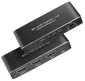 8K HDMI Splitter 1 in 2 Out,ESTONE 8K HDMI Splitter V2.1b Powered Audio Video Distributor Duplicate/Mirror Screen 1x2 HDMI Splitter for TV Support 8K 60Hz 3D EDID for Xbox PS5 Blu-Ray 8K HDMI Splitter 1 in 2 Out,ESTONE 8K HDMI Splitter V2.1b Powered Audio Video Distributor Duplicate/Mirror Screen 1x2 HDMI Splitter for TV Support 8K 60Hz 3D EDID for Xbox PS5 Blu-Ray