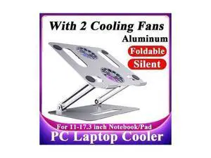 Laptop Tablet Stand Adjustable with 2 High-speed Fan Aluminum Notebook Holder Foldable Detachable Laptop Tablet Riser for Desk Compatible with 11-17.3"MacBook Air Pro,XPS,More Notebooks Laptop Tablet Stand Adjustable with 2 High-speed Fan Aluminum Notebook Holder Foldable Detachable Laptop Tablet Riser for Desk Compatible with 11-17.3"MacBook Air Pro,XPS,More Notebooks