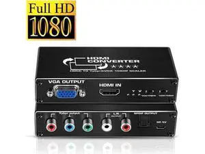 1080P HDMI to Component Converter, HDMI to Ypbpr + R/ L Audio + VGA Adapter with SPDIF Output Compatible with PS3, PS4, HDMI TV Streaming Stick, TV Box, DVD Players with HDMI Output 1080P HDMI to Component Converter, HDMI to Ypbpr + R/ L Audio + VGA Adapter with SPDIF Output Compatible with PS3, PS4, HDMI TV Streaming Stick, TV Box, DVD Players with HDMI Output