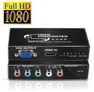 1080P HDMI to Component Converter, HDMI to Ypbpr + R/ L Audio + VGA Adapter with SPDIF Output Compatible with PS3, PS4, HDMI TV Streaming Stick, TV Box, DVD Players with HDMI Output 1080P HDMI to Component Converter, HDMI to Ypbpr + R/ L Audio + VGA Adapter with SPDIF Output Compatible with PS3, PS4, HDMI TV Streaming Stick, TV Box, DVD Players with HDMI Output