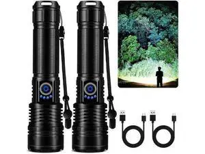 Flashlight Rechargeable 99,000 High Lumen, 2 Pack Super Bright Rechargeable Flashlights for Home, 15H Long Life LED Flash Light with 5 Light Modes, IPX7 Waterproof for Outdoor, Camping, Hiking Flashlight Rechargeable 99,000 High Lumen, 2 Pack Super Bright Rechargeable Flashlights for Home, 15H Long Life LED Flash Light with 5 Light Modes, IPX7 Waterproof for Outdoor, Camping, Hiking