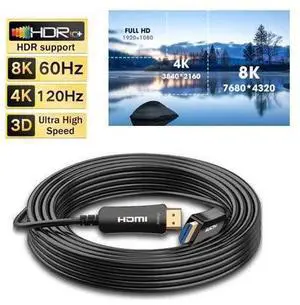 8K Fiber Optic HDMI Cable 30 Feet 48Gbps 8K60Hz 4K120Hz Dynamic HDR eARC HDCP2.2/2.3 Compatible with Nvidia RTX 3080/3090 Xbox Series X PS5 Denon AV Receiver LG Samsung Sony TV 8K Fiber Optic HDMI Cable 30 Feet 48Gbps 8K60Hz 4K120Hz Dynamic HDR eARC HDCP2.2/2.3 Compatible with Nvidia RTX 3080/3090 Xbox Series X PS5 Denon AV Receiver LG Samsung Sony TV