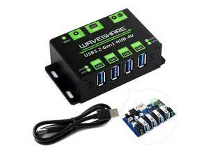 4-Ch USB 3.2 Gen1 HUB, Compatible with Windows, macOS, Linux and Android, Metal Case with Wall-Mount Support, Driver-Free, Plug-and-Play 4-Ch USB 3.2 Gen1 HUB, Compatible with Windows, macOS, Linux and Android, Metal Case with Wall-Mount Support, Driver-Free, Plug-and-Play