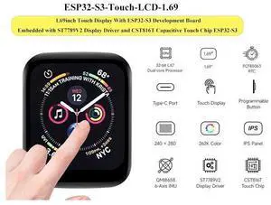 ESP32-S3 1.69inch Touch Display Development Board, 240×280 Pixels, 262K Color, Micro LCD Display with ESP32-S3, Accelerometer and Gyroscope Sensor ESP32-S3 1.69inch Touch Display Development Board, 240×280 Pixels, 262K Color, Micro LCD Display with ESP32-S3, Accelerometer and Gyroscope Sensor