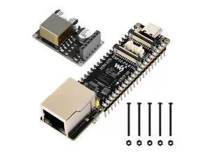 ESP32-P4-ETH High-Performance Development Board, Based On ESP32-P4, with 100 Mbps RJ45 Ethernet Port, with Pre-Solder Pin Headers, Bundle with a PoE Module, 3 Items ESP32-P4-ETH High-Performance Development Board, Based On ESP32-P4, with 100 Mbps RJ45 Ethernet Port, with Pre-Solder Pin Headers, Bundle with a PoE Module, 3 Items