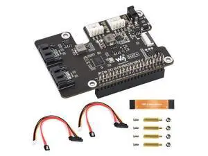 PCIe to 2-Ch SATA Adapter, Compatible with Raspberry Pi 5, Supports SATA Hard Drive Protocol, Onboard Dual LED Indicators and EEPROM, HAT + Standard, Driver-Free, Plug and Play PCIe to 2-Ch SATA Adapter, Compatible with Raspberry Pi 5, Supports SATA Hard Drive Protocol, Onboard Dual LED Indicators and EEPROM, HAT + Standard, Driver-Free, Plug and Play