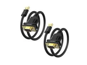 USB to RS232 Serial DB9 Male Cable, 2-Pack USB to RS232 Serial DB9 Male Cable, 2-Pack