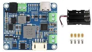 Solar Power Manager Module, Solar Charge Controller USB, Supports 6V~24V Solar Panel and Type-C Power Adapter, 5V/3A Regulated Output, with Battery Holder (Not Includes Batteries) Solar Power Manager Module, Solar Charge Controller USB, Supports 6V~24V Solar Panel and Type-C Power Adapter, 5V/3A Regulated Output, with Battery Holder (Not Includes Batteries)