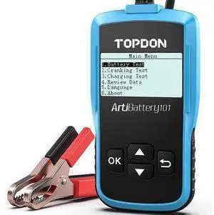 AB101 Car Battery Tester 12V Car Battery Load Tester on Cranking Charging Systems, 100-2000 CCA Automotive Alternator Analyzer for Cars/SUVs/Light Trucks with Flooded AGM Gel Types AB101 Car Battery Tester 12V Car Battery Load Tester on Cranking Charging Systems, 100-2000 CCA Automotive Alternator Analyzer for Cars/SUVs/Light Trucks with Flooded AGM Gel Types