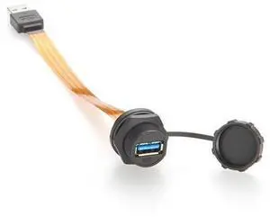 IP67 USB 3.0 Flush Panel Mount Extension Cable 5Gbps USB A Male to Female FPC Flat Ribbon Slim Flexible Data Charging Cable for Embedded PC, Enclosure, Scanner, Printer, Industrial Automation(0.2m) IP67 USB 3.0 Flush Panel Mount Extension Cable 5Gbps USB A Male to Female FPC Flat Ribbon Slim Flexible Data Charging Cable for Embedded PC, Enclosure, Scanner, Printer, Industrial Automation(0.2m)