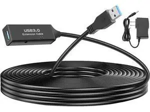 Aomoproing USB 3.0 Active Cable, USB Type A-Male to A-Female Extension Cord Superspeed USB 3.0 Extender Wire with AC Power Adpter for Printer, Xbox, Oculus Rift, PS4, 16 Feet Aomoproing USB 3.0 Active Cable, USB Type A-Male to A-Female Extension Cord Superspeed USB 3.0 Extender Wire with AC Power Adpter for Printer, Xbox, Oculus Rift, PS4, 16 Feet