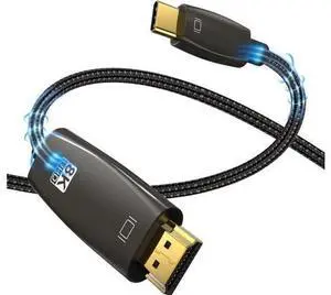 USB C to HDMI 2.1 Cable 10FT, Thunderbolt 3/4 Compatible, (48Gpbs, 8K@30Hz, 4K@120Hz), for MacBook Pro, MacBook Air, iPad Pro, UHD TV, Projector and More USB C to HDMI 2.1 Cable 10FT, Thunderbolt 3/4 Compatible, (48Gpbs, 8K@30Hz, 4K@120Hz), for MacBook Pro, MacBook Air, iPad Pro, UHD TV, Projector and More