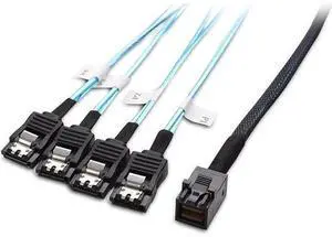 Internal HD Mini SAS to SATA (SFF-8643 to 4x SATA) Reverse Breakout Cable 3.3 Feet/1mParent Internal HD Mini SAS to SATA (SFF-8643 to 4x SATA) Reverse Breakout Cable 3.3 Feet/1mParent