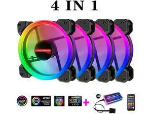 4 in 1 RGB Fans 120mm PC Computer Case Fan Cooling Cooler Fan Adjustable RGB Led 12V Mute Ventilador PC RGB Case Fan for Intel AMD 4 in 1 RGB Fans 120mm PC Computer Case Fan Cooling Cooler Fan Adjustable RGB Led 12V Mute Ventilador PC RGB Case Fan for Intel AMD