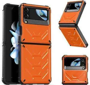 For Samsung Galaxy Z Flip 4 5G 2022 Case with Slide Camera Cover, Military Grade Heavy Duty Protective Armor Phone Case Shockproof Cover Orange For Samsung Galaxy Z Flip 4 5G 2022 Case with Slide Camera Cover, Military Grade Heavy Duty Protective Armor Phone Case Shockproof Cover Orange
