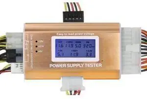 Aomoproing 20+4 Pin LCD Computer Power Supply Tester for SATA IDE HDD ATX ITX BYI Connectors-Golden Aomoproing 20+4 Pin LCD Computer Power Supply Tester for SATA IDE HDD ATX ITX BYI Connectors-Golden
