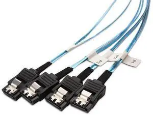 Internal HD Mini SAS to SATA (SFF-8643 to 4x SATA) Reverse Breakout Cable 3.3 Feet/1mParent Internal HD Mini SAS to SATA (SFF-8643 to 4x SATA) Reverse Breakout Cable 3.3 Feet/1mParent