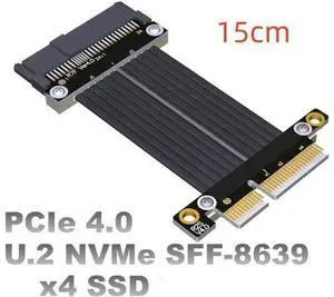 Riser U.2 Interface U2 To PCI-E 4.0 X4 SFF-8639 NVMe Solid State Transfer Extension Data Gen4.0 Cable 4 PCIe 4x Gold Riser U.2 Interface U2 To PCI-E 4.0 X4 SFF-8639 NVMe Solid State Transfer Extension Data Gen4.0 Cable 4 PCIe 4x Gold